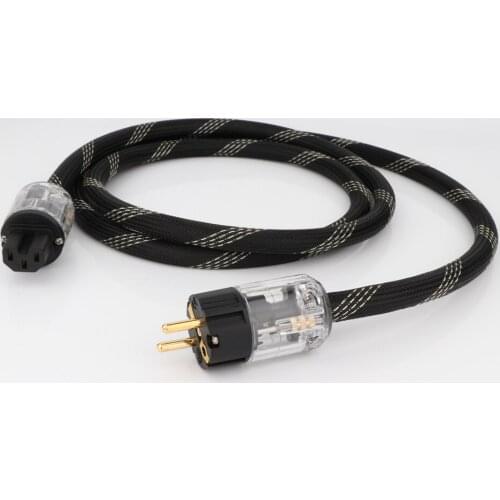 High Quality D504 OFC Silver Copper Plated Audiophile AC Power Cable Power Cord Cable With Schuko P-029 EU Power Plug