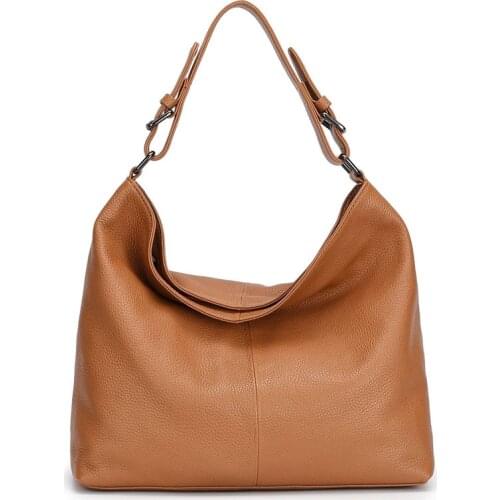 Female Tote Large Genuine Leather Handbags Women Designer Simple Solid Color Shoulder Crossbody Bags Casual Shopping Butcket Bag