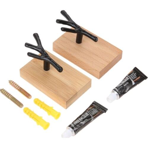 1pc Wall Mount Hook Branch Twig Elk Antler Shape Beech Wood/Bamboo Alloy Hanger w/screw Art Rack key/hat/coat/bag/Towel Decor