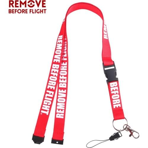 1 PC Remove Before Flight Lanyards for Key Holder Neck Strap For Card Badge Gym Key Chain Red Lanyard Hang Rope Keychain Lanyard