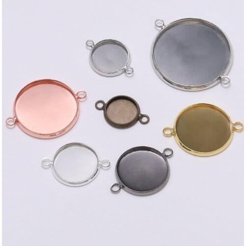 20pcs Bracelet Cabochon Base Connectors Setting Cabochons Cameo Base Tray Bezel Blank Supplies For Jewelry Making DIY Cabochon