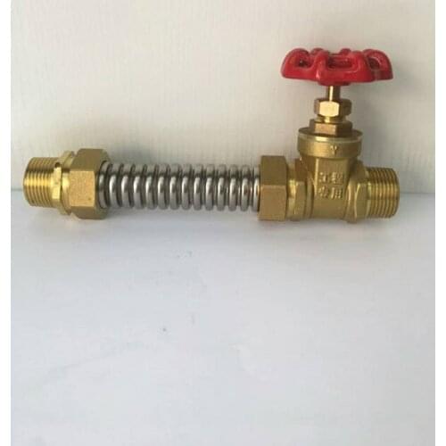 3/4 inch Brass Gate Valve DN20 Male Thread Central Air Conditioning Fan Coil Gate Valve length 200mm 250mm 300mm