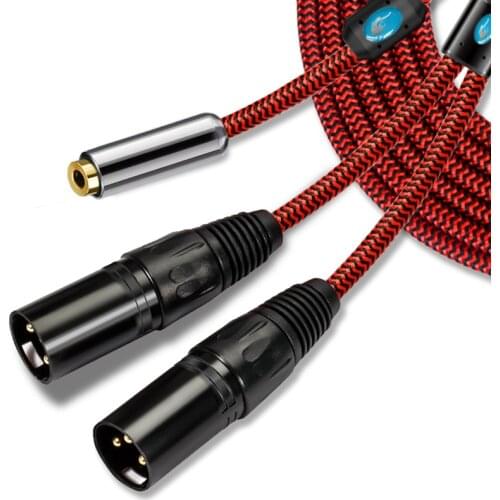 Hifi Audio Cable Mini Jack 3.5mm Female to 2 XLR 3 Pin Male PC Headphone Mixing Console Amp 3.5 to XLR OFC Cable 1M 2M 3M 5M 8M