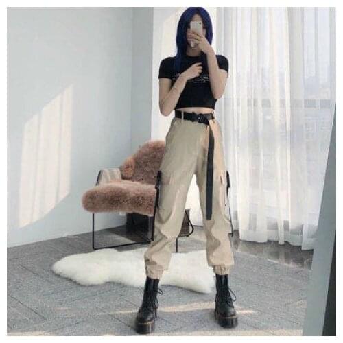 Ins Cargo Pants mens & womens loose pants, Korean Preppy Style Harun legged sports casual pants, hip hop High waisted trousers