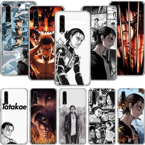 Anime Attack on Titan Eren Phone Case For Huawei P30 P40 P20 P10 Mate 20 10 30 Lite Pro P Smart Z Plus Printing Cover Coque Shel