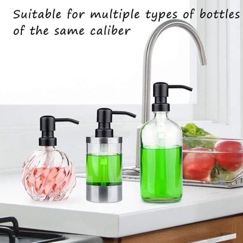 HOT-Soap Dispenser Replacement Pump,4Pack Rust-Proof Stainless Steel with Black Metal Coated Pumps Fit Standard 8Oz/16Oz Boston