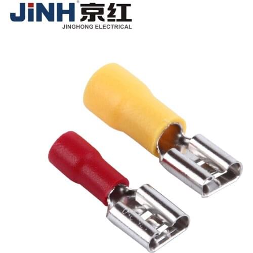 FDD2-187 1.5-2.5mm2 series insulated female disconnects 15A Copper Insulated Terminal Electrical Connector