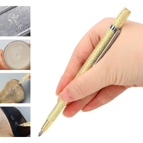 Metal Carving Engraving Pen High Hardness Scriber Pen Alloy Lettering Pen Portable Tungsten Carbide Tip For Glass Ceramic
