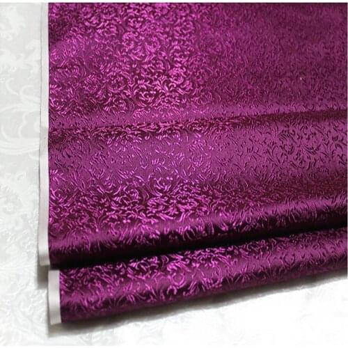 HLQON brocade malt flower purple fabric patchwork felt tissue telas bed sheet cheongsam dress children coat cloth 75cm width