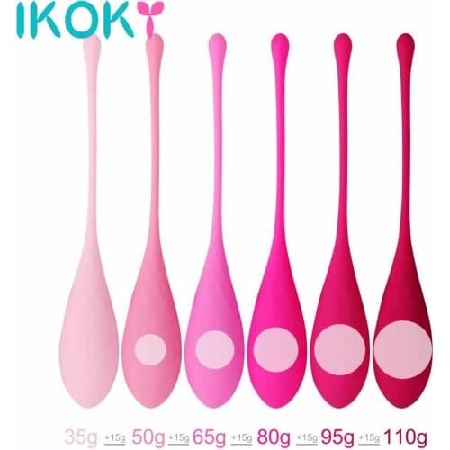 IKOKY 6 Pcs/set Smart Vagina Trainer Exercise Vagina Tightening Massager Love Ben Wa Ball Silicone Kegel Ball
