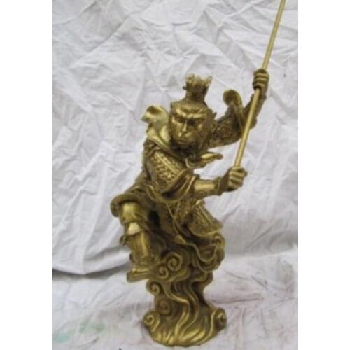 Chinese Brass Myth Journey To The West Sun Wukong Monkey King Statue Free Shipping