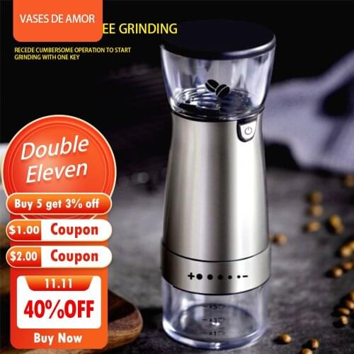 Coffee Grinder Portable Electric Coffee Bean Pepper Grinders USB Rechargeable Kitchen Tool Grinders Fo Nuts Beans Spices Grains
