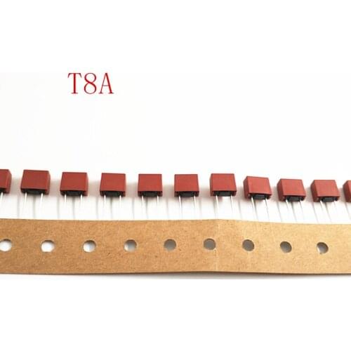 50Pcs/lot T8A 392 Square Plastic Fuses 8A 250V Slow Blow Square Fuse LCD TV Power Board Commonly Used