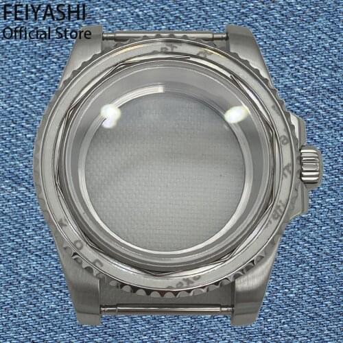 Mens watches accessory 40mm Stainless Steel cases Sapphire Glass Transparent covers For seiko nh35 nh36 movement Submariner