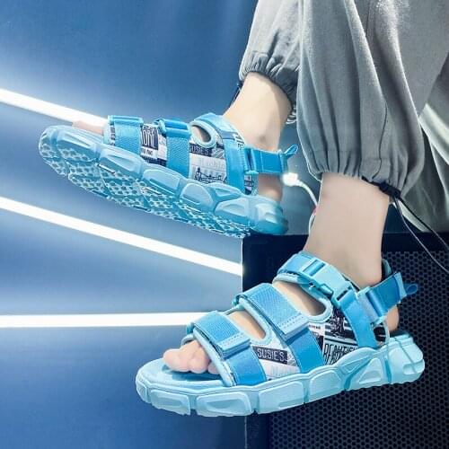 Mens Sandals Waterproof Non-slip 2021 Slipper Casual Shoes Sport Lightweight Wearable Beach Shoes Summer Thick-soled Flat Shoes