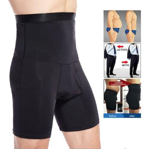 Mens Underwear Trainer Belly Control Slimming Shapewear Compression Pants Waist Seamless Boxer Briefs High Waist Boxer Shorts