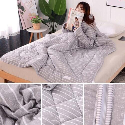 Soft Cloak Blanket Women Giant Wearable Blanket With Sleeves Fleece Lazy Coat Winter Coral Blanket TV Cloak Plaid Avec Manche
