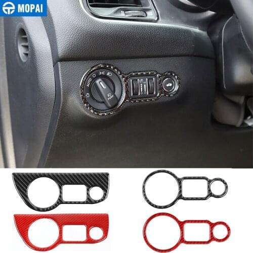 MOPAI Car Stickers for Dodge Charger 2010+ Car Headlight Switch Buttons Decorative Cover Accessories for Dodge Challenger 2015