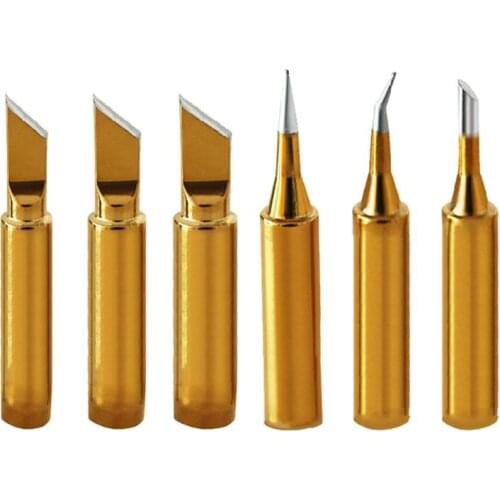 Gold Color Lead-Free Soldering Iron Tip Internal Heating Replacement for 936 Solder Stations X4YD