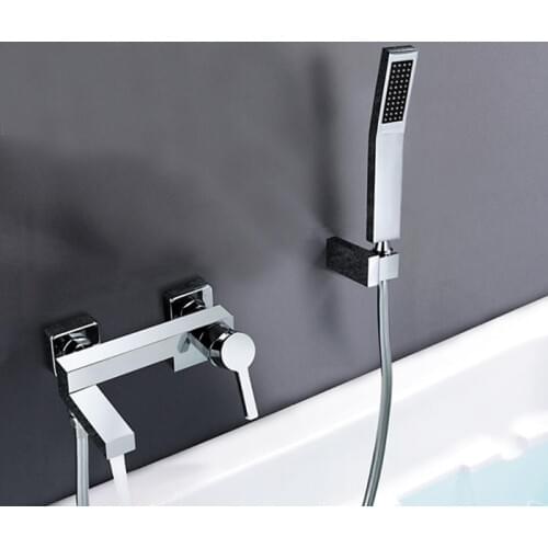 Wall Mounted Bathtub Shower Set Bathroom Taps Mouth Faucets Brass Mixer Bath Faucets Set Sink Waterfall Shower Faucet IS980