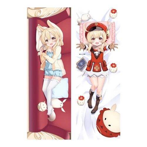 2021-Feb Update Anime Dakimakura Genshin Impact Klee Ganyu Dakimakura body Pillow case Hugging Body Pillow Cover Case