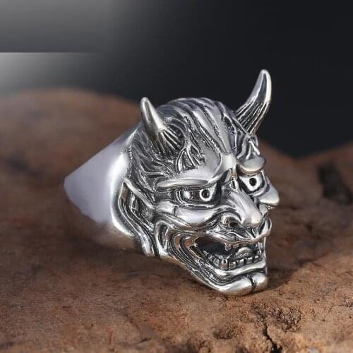 Charming S925 sterling Original handmade Japanese Prajna ghost King 925 Silver Ring