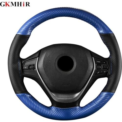DIY Steering Wheel Covers 38 cm Soft Fiber Leather braid on the steering-wheel of Car With Needle and Thread Car Accessories