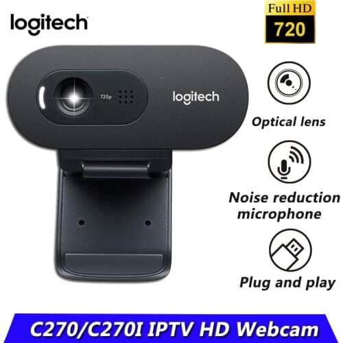 Original Logitech Webcam C270i C270 HD 720p IPTV Online Teaching Beautification Teleconference Meeting Wide-Angle Camera Webcam