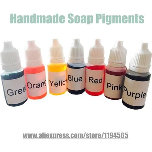 Handmade Soap DYE Pigments Colour 7 colors Liquid 10g*7 Pink Purple Red Special Pigments