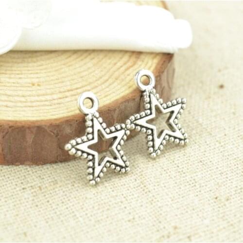 30 Pcs 17*15 mm Zinc Alloy star Charm Antique Tibetan Silver Pendant Jewelry Products Diy Pendants For Necklace Bracelets L302