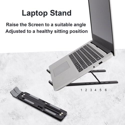 Portable Laptop Stand Foldable Adjustable Laptop Stand Holder Universal Ergonomic Aluminium Alloy Travel Mini Ventilated Stand
