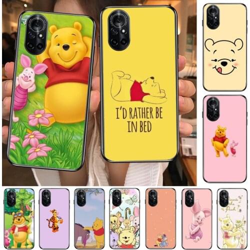 Disney Better Winnie Bear Clear Phone Case For Huawei Honor 20 10 9 8A 7 5T X Pro Lite 5G Black Etui Coque Hoesjes Comic Fash