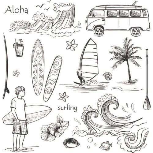 ZFPARTY Seaside Transparent Clear Silicone Stamp/Seal for DIY scrapbooking/photo album Decorative clear stamp sheets