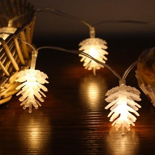 Christmas Decorations 1 M 10 Light Garland LED Pine Cone String Light Christmas Decorations for Home Natal New Year Navidad 2019