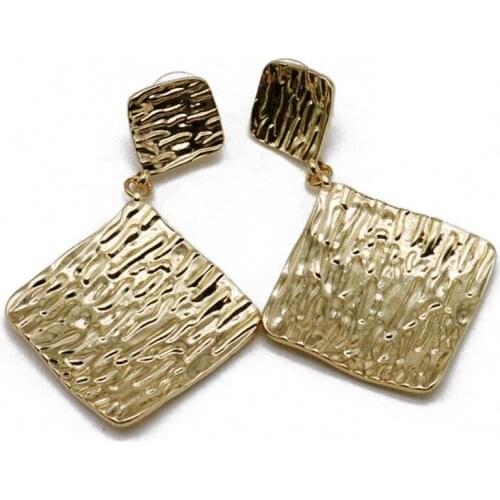 Geometric Hammered Alloy Punk Style Earring