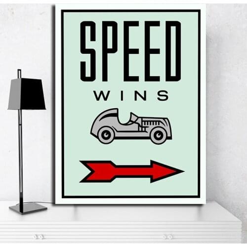 Speed Wins Arrow Sports car Alec Monopolyingly Canvas Print Picture Modular Painting For Living Room Poster Wall Art Home Decor