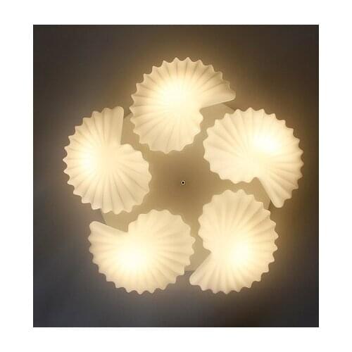 Mediterranean Conch Shell Glass Lampshade Ceiling Lamp for Living Room lamparas de techo abajur led living room ceiling light