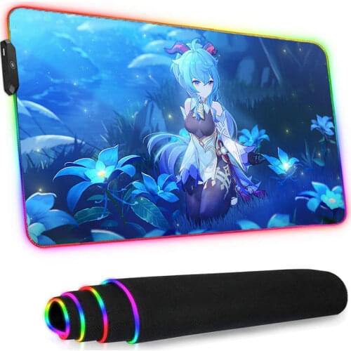 Led Mousepad Rgb Anime Tattoo Genshin Impact Mat Tiger Gaming Company bj alex Longteng Dedales Gamer Luminous Rug Magic Battle