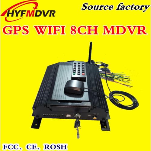 WiFi vehicle monitoring host 8 road hard disk AHD car video recorder GPS remote positioning mobile dvr direct sales