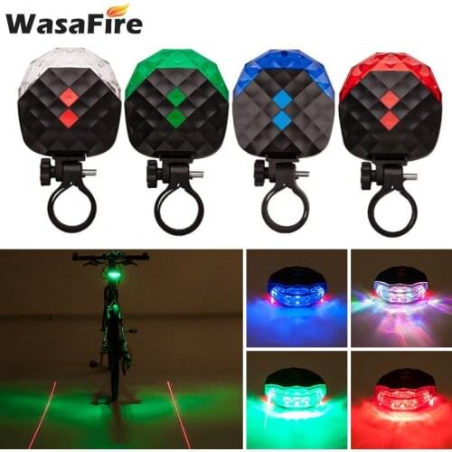 Road Mountain Bike Rear Light 5 LED + 2 Laser Bicycle Light MTB Taillight Cycling Safety Warning Lamp built-in 2*AAA Battery