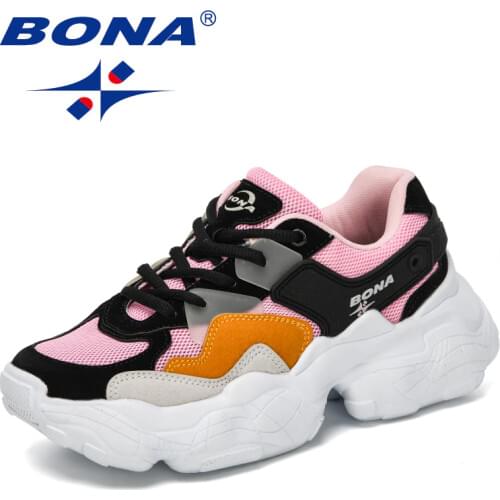 BONA 2021 New Designers Fashion Sneakers Women Vulcanize Shoes Platform Colorful Breathable Ladies Chunky Shoes Leisure Footwear