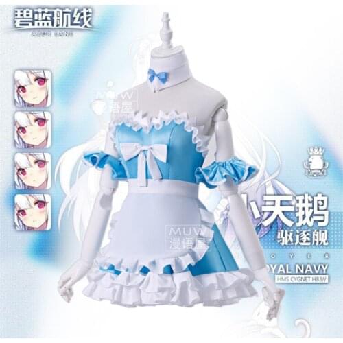 Azur Lane Cygnet Cosplay Costume Changing Lolita Maid Dress Cute Cosplay Uniform Halloween Costumes for Women Free Shipping