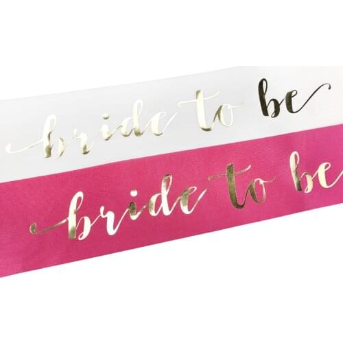 Champagne Gold Bride To Be Sash Bachelorette Party White Pink Sash Hen Night Party Decoration Supplies