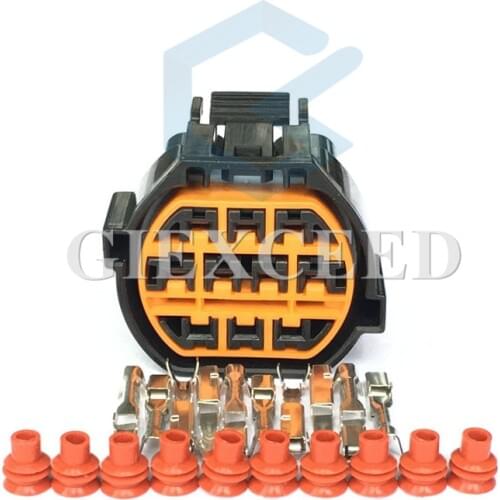 2 Sets 10 pin HP066-10021 Automotive Headlight Assembly Wiring Plug Socket For HYUNDAI Verna KIA K1 K2 K3 K4