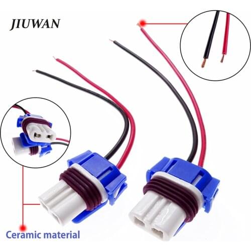 2 Pcs 9005 Ceramic Socket Female Adapters Extension Cable Wire Harness Bulb Socket For Headlights Fog Lamps Accessories