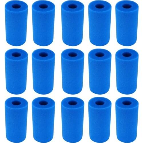 20Pcs Swimming Pool Accessories Foam Filter Sponge Reusable for Intex Type a Washable Biofoam Clean Filter Foam Sponges