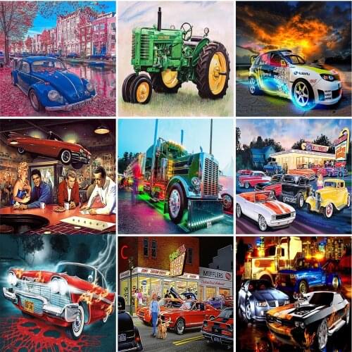 3D Diy Diamond Painting Diamond Inlaid Handsome Racing Luxury Car Diamond Embroidery Rhinestone Picture Mosaic Home Decoration