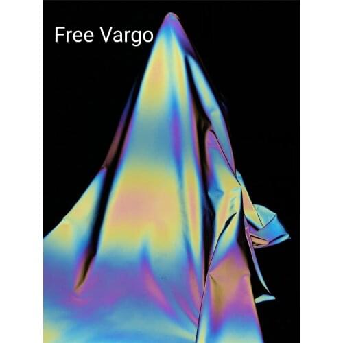 4-Way Stretch Iridescent Reflective Rainbow Fabric Hologram Holographic Rave CostumeFabric s Sold by Half Yard
