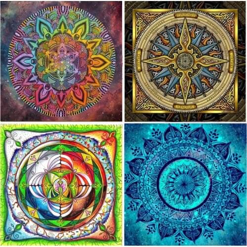 5D DIY Diamond Painting Mandala Flower Full Square Round Drill Kits Embroidery Mosaic Cross Stitch Decor Rhinestones Home Gifts