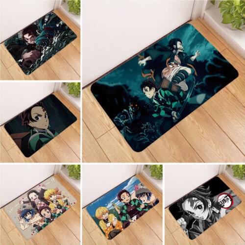 Anime Demon Slayer Kimetsu no Yaiba 60*40cm floor mat living room bedroom carpet bathroom non-slip bath mat